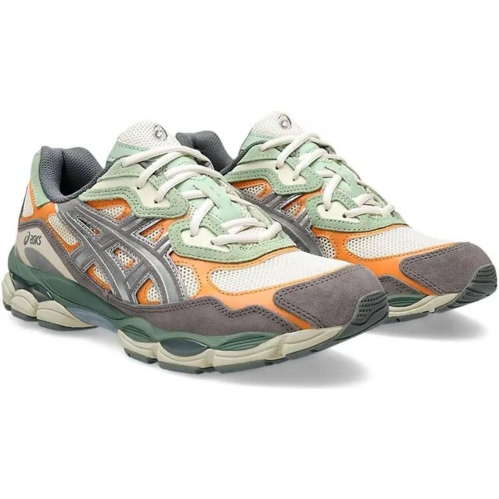 Asics Gel-NYC Cream Clay‎ Grey Orange Sneakers 1203A383 Mens 5.5 Womens 7